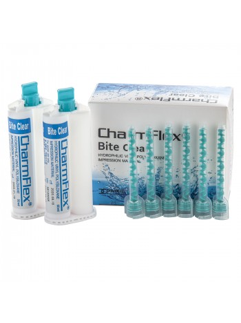 CHARMFLEX BITE CLEAR А-силикон для регистрации прикуса 50мл х 2шт, 6 наконечников DentKist Корея 