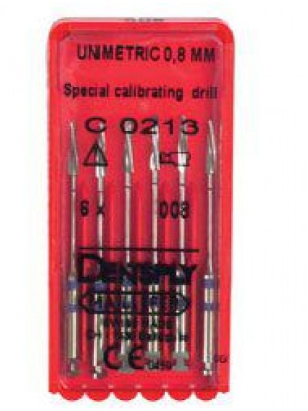 Юниметрик калибровочный дриль красный №008 / Unimetric callibration drills №008, 6 шт. 